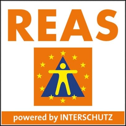 REAS powered by INTERSCHUTZ Logo