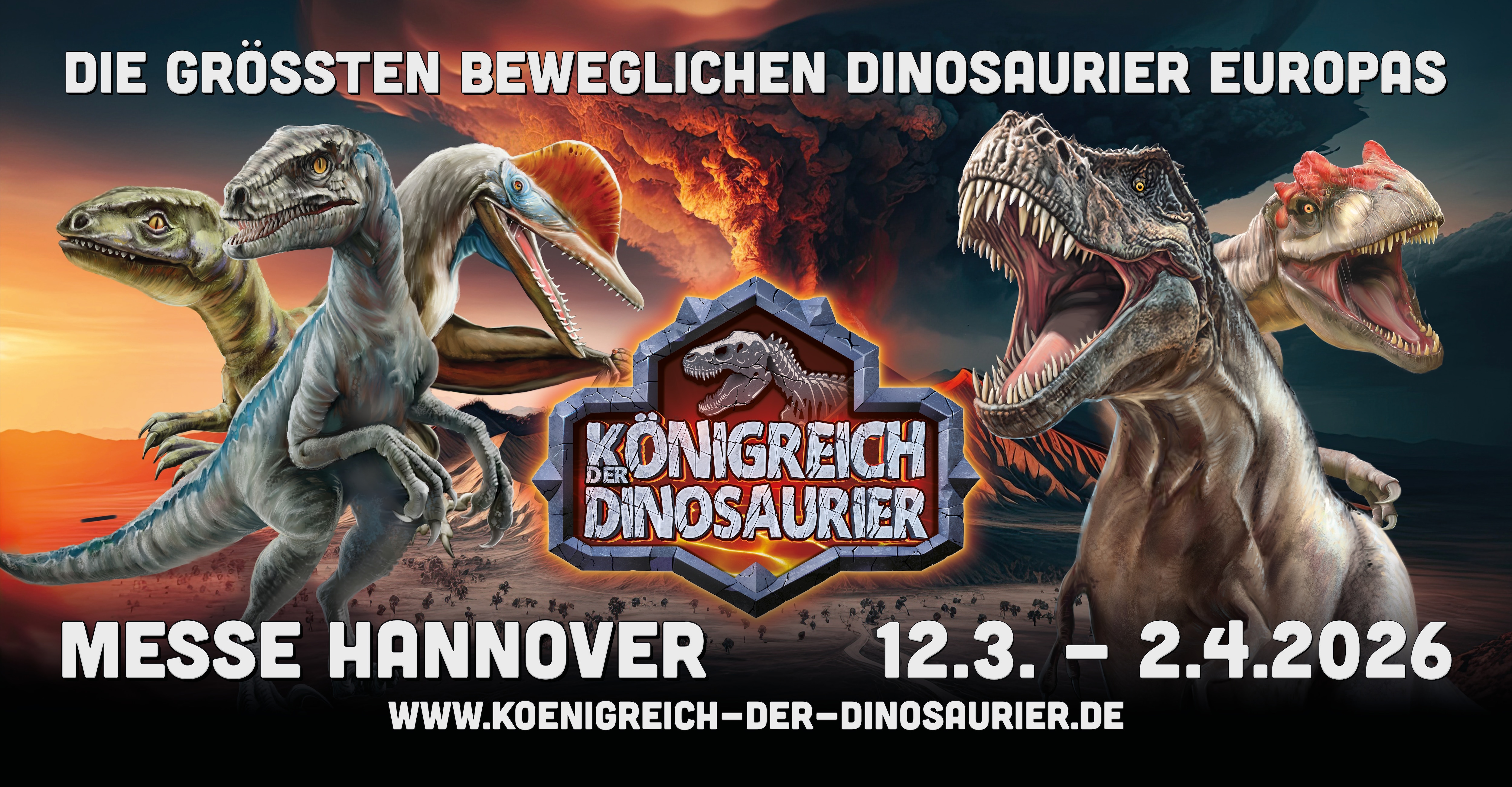 Grafik mit 5 verschiedenen Dinosauriern